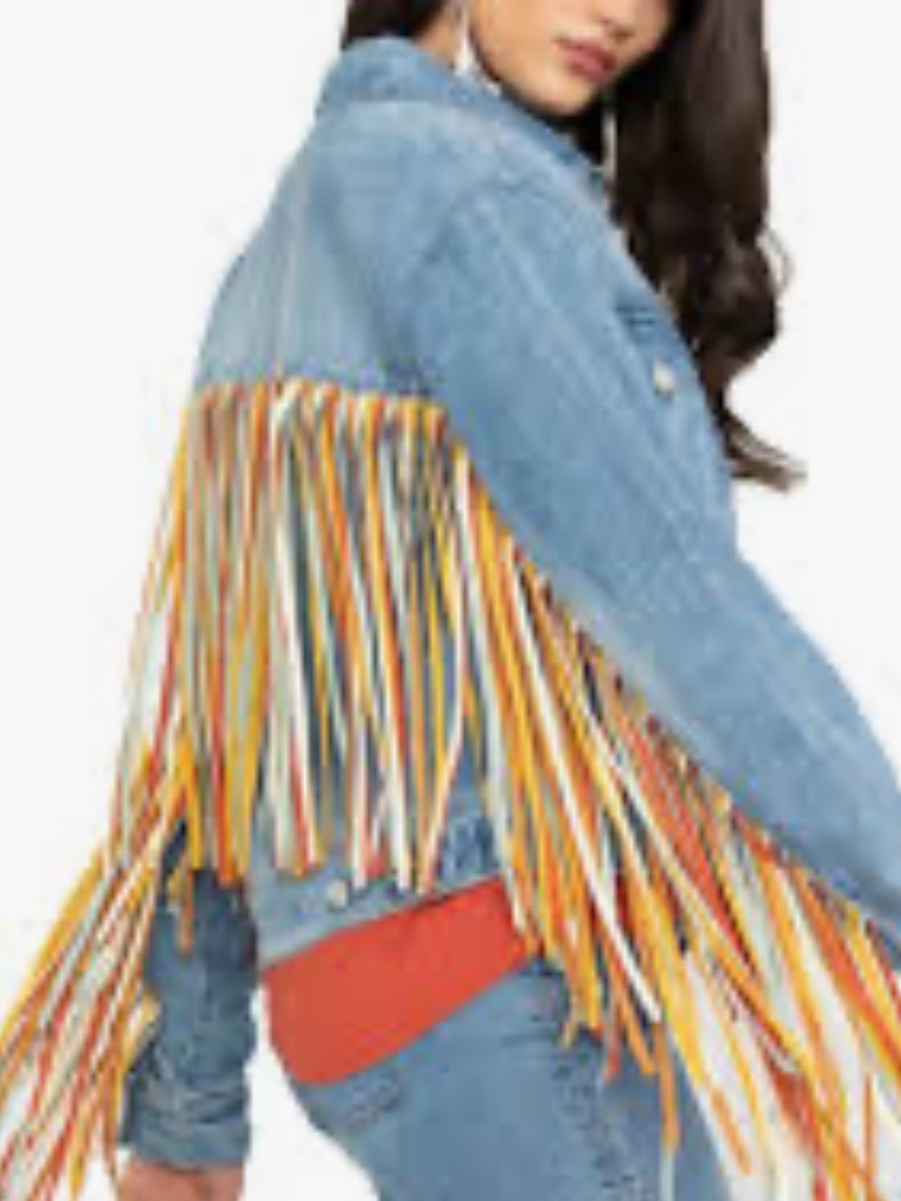 Fringe Jean Jacket Size M